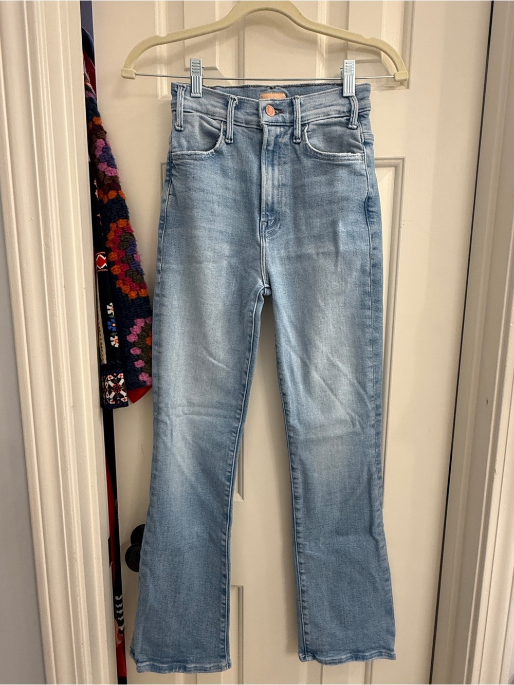 MOTHER Light Blue High-Rise Flared Jeans